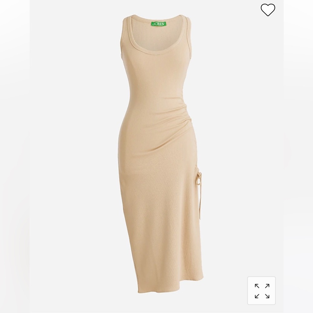 NWT J. Crew Midi Ruched Dress in Light Khaki